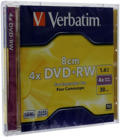  Mini DVD+RW Disc  Verbatim 1.4Gb  4x  <43564/43565>  