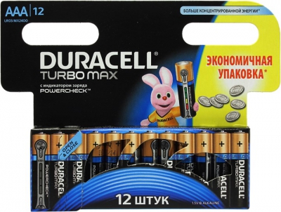 Duracell TURBO MAX MX2400-12 (LR03) Size"AAA", 1.5V,  (alkaline) <.  12  >  